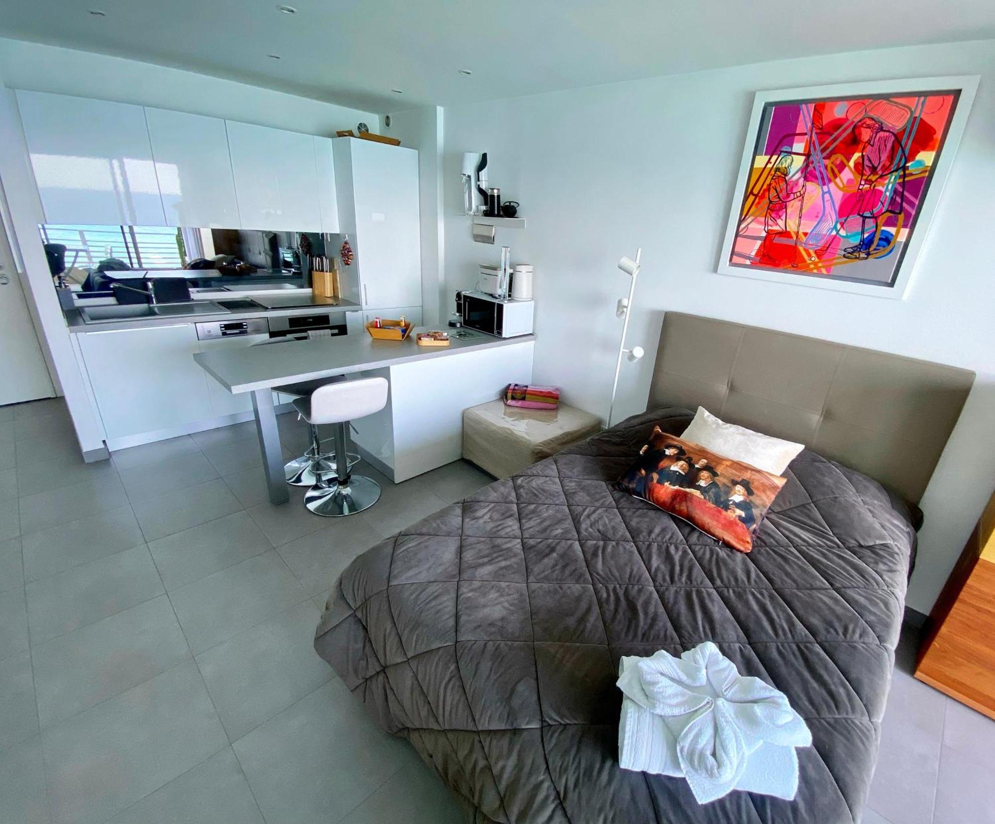 Ferienwohnung Sea View Studio, Huge Terrace On The 4Th Floor Menton Exterior foto
